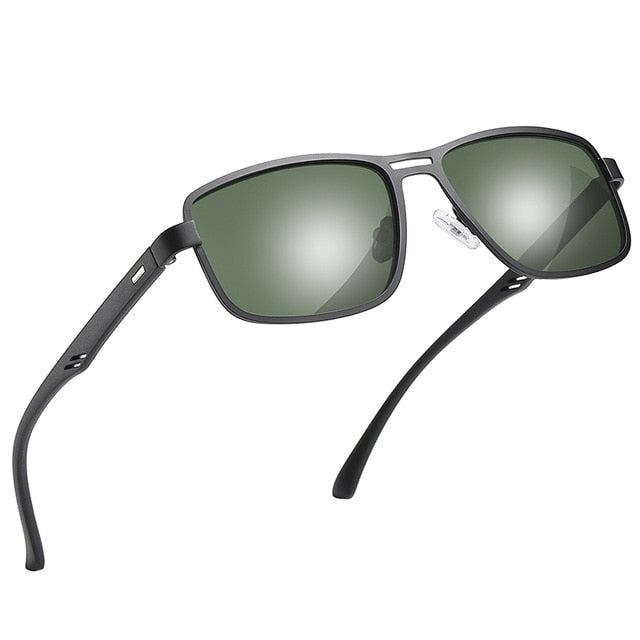 Polarized Metal Square Frame Sun Glasses