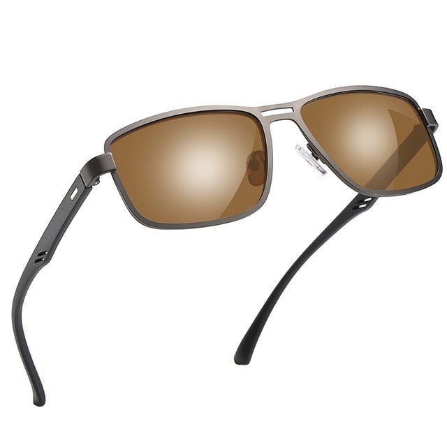 Polarized Metal Square Frame Sun Glasses