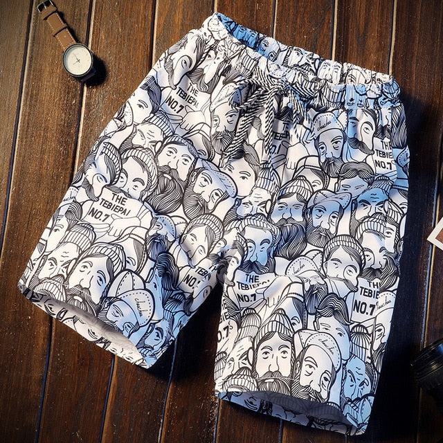 Printed Quick Dry Causal Drawstring Short