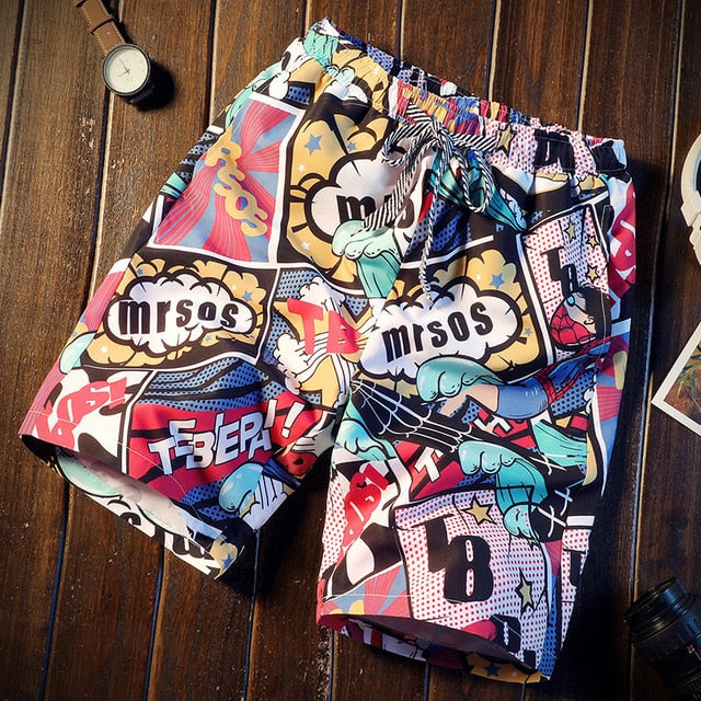 Printed Quick Dry Causal Drawstring Short