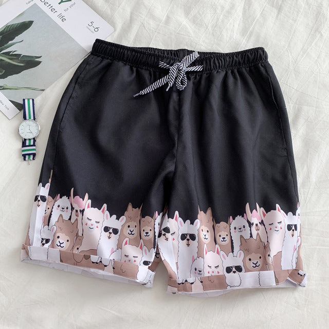 Printed Quick Dry Causal Drawstring Short