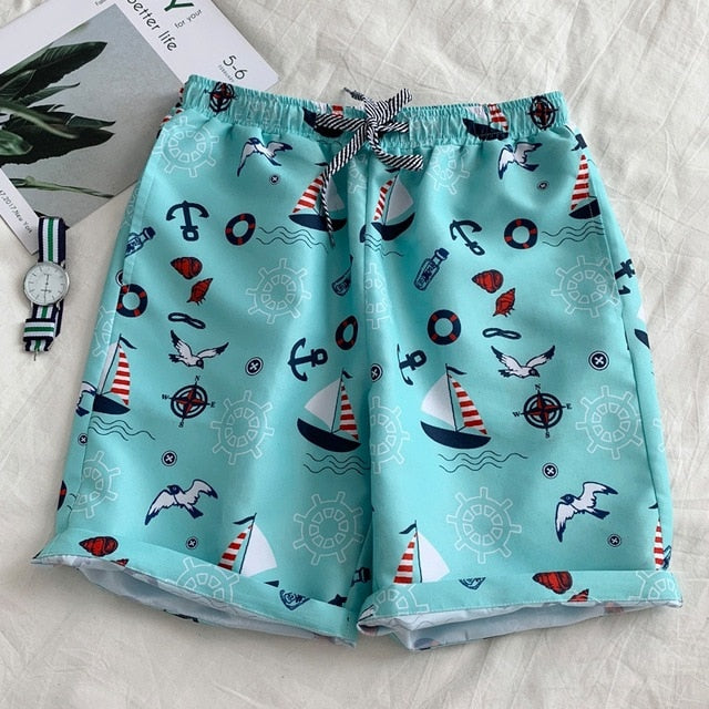 Printed Quick Dry Causal Drawstring Short