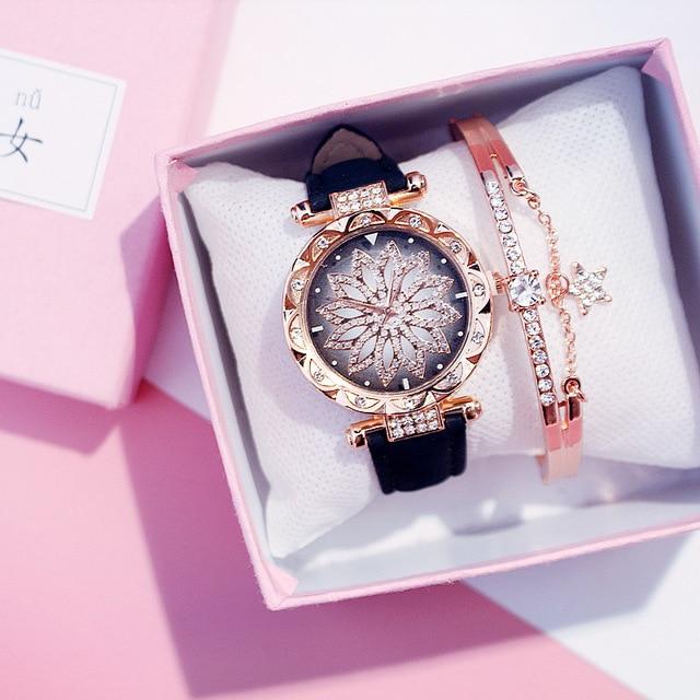 Casual Leather Quartz Bracelet Wrist watch