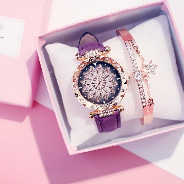 Casual Leather Quartz Bracelet Wrist watch