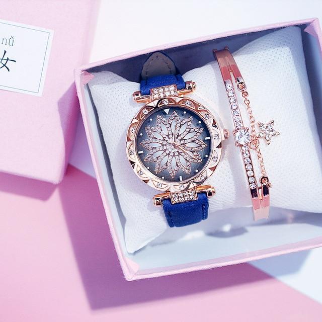 Casual Leather Quartz Bracelet Wrist watch