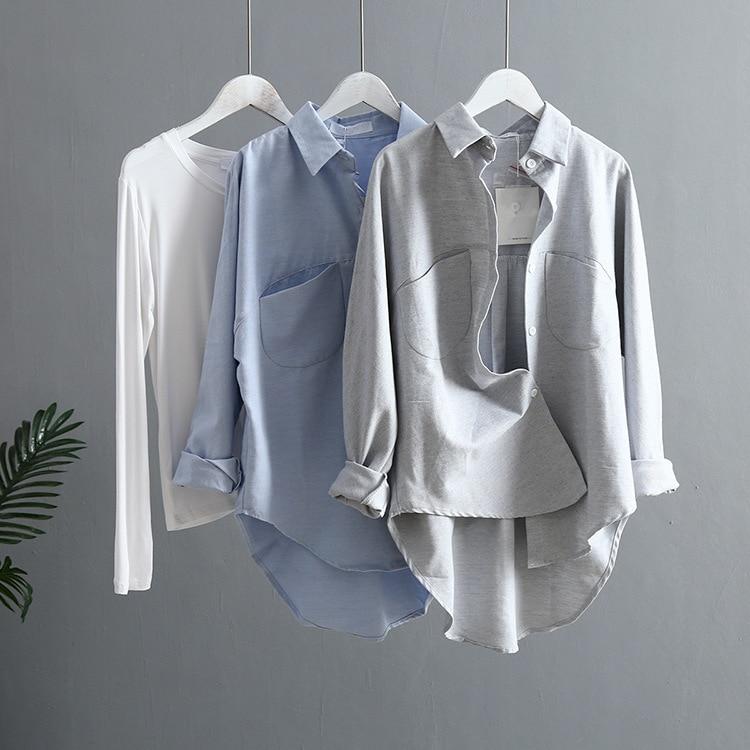 Long Sleeve Vintage Turn-down Collar Shirt