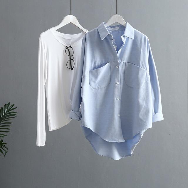 Long Sleeve Vintage Turn-down Collar Shirt