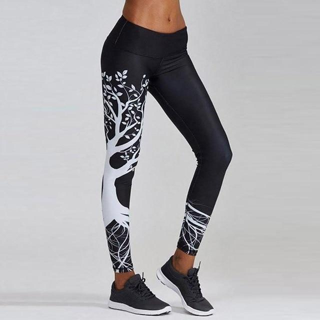 Skull And Flower Black Leggins With Digital Prints