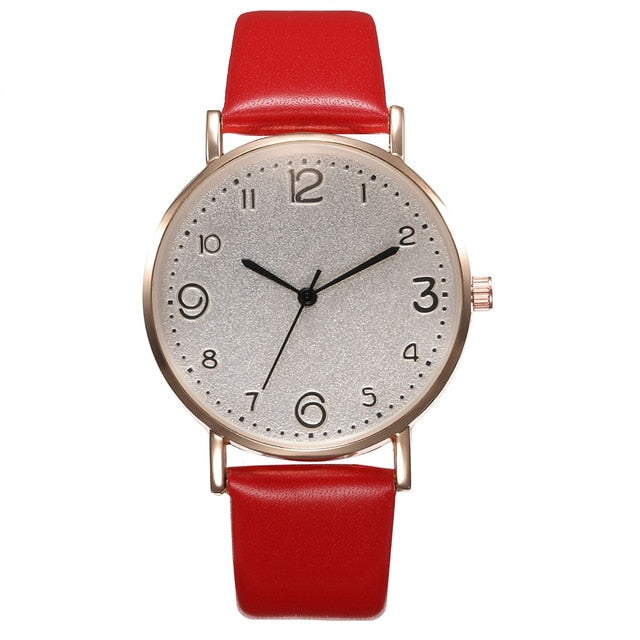 Leather Band Analog Quartz Wrist Watch