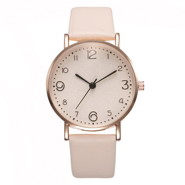 Leather Band Analog Quartz Wrist Watch - Stylesma