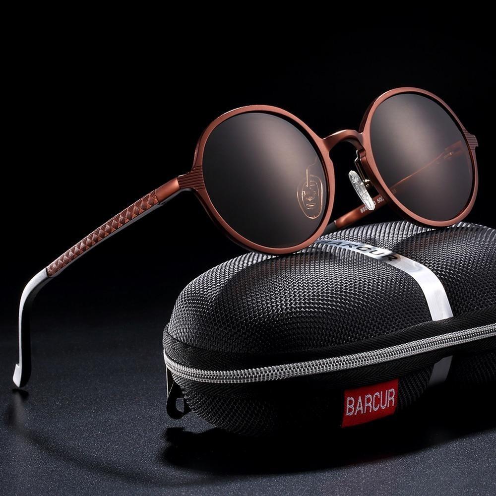 Black Goggle Retro Vintage Round Sunglasses - Stylesma