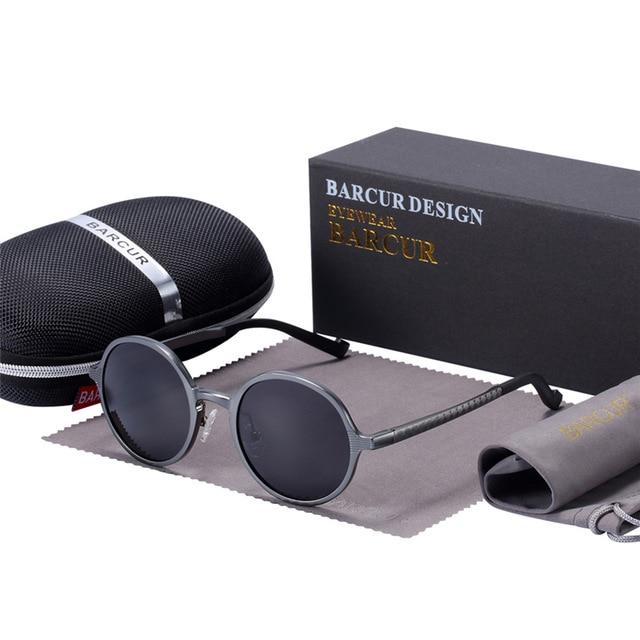 Black Goggle Retro Vintage Round Sunglasses