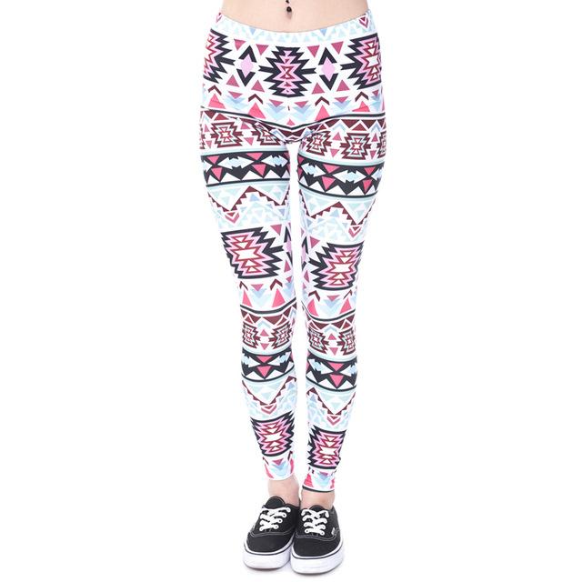 Aztec Round Ombre Printing Slim High Waist Leggings