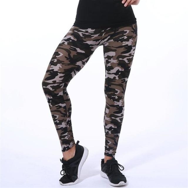 Camouflage Printing Elastic Ankle-Length Leggings