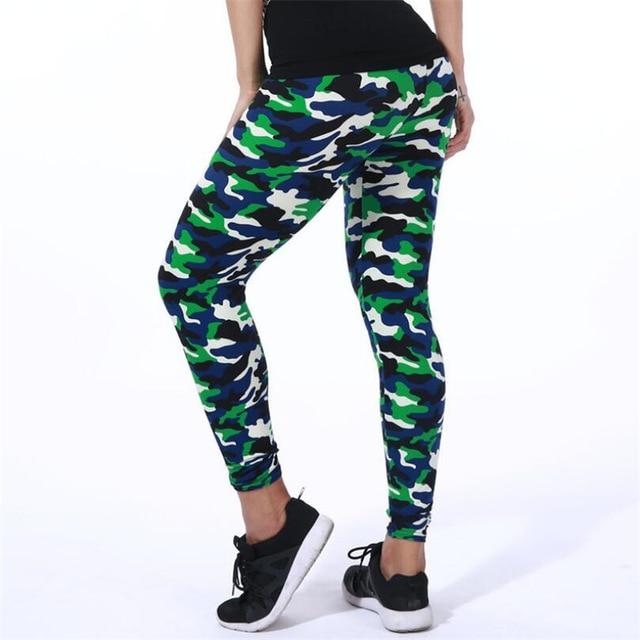 Camouflage Printing Elastic Ankle-Length Leggings