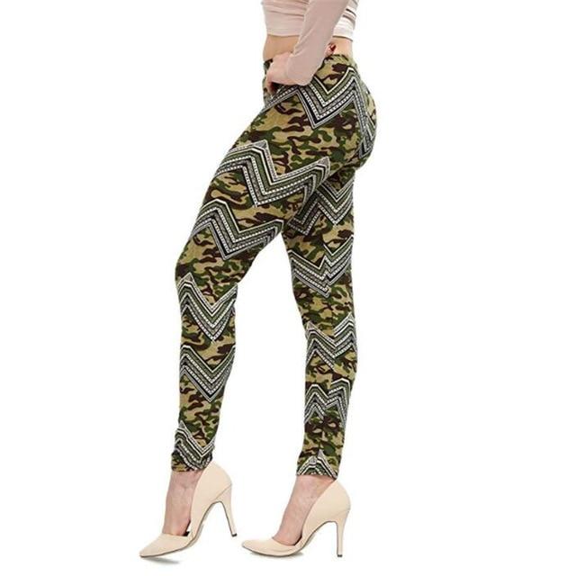 Camouflage Printing Elastic Ankle-Length Leggings