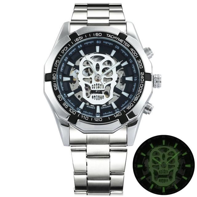 Automatic Self-Wind Steel Strap Shock resistant Skull Watch