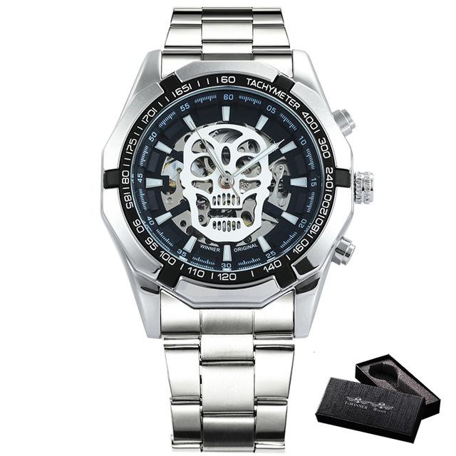 Automatic Self-Wind Steel Strap Shock resistant Skull Watch