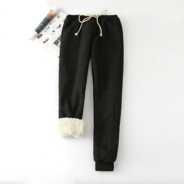 Winter Cashmere Harem Warm Pants Women 2020 Causal trousers Women Warm Thick Lambskin Cashmere Pants Women Loose Pant