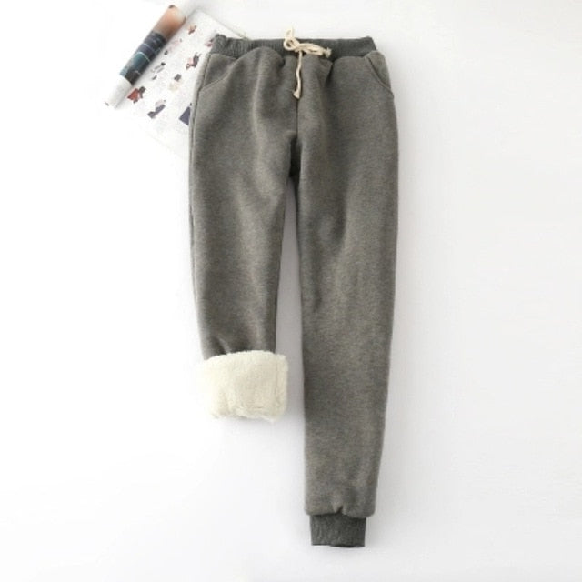 Winter Cashmere Harem Warm Pants Women 2020 Causal trousers Women Warm Thick Lambskin Cashmere Pants Women Loose Pant