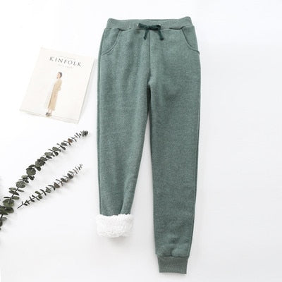 Winter Cashmere Harem Warm Pants Women 2020 Causal trousers Women Warm Thick Lambskin Cashmere Pants Women Loose Pant