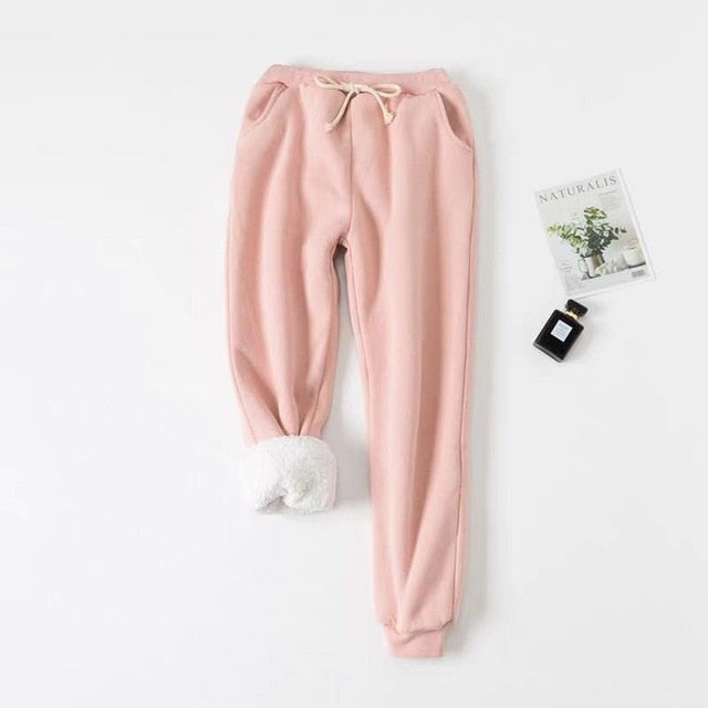 Winter Cashmere Harem Warm Pants Women 2020 Causal trousers Women Warm Thick Lambskin Cashmere Pants Women Loose Pant