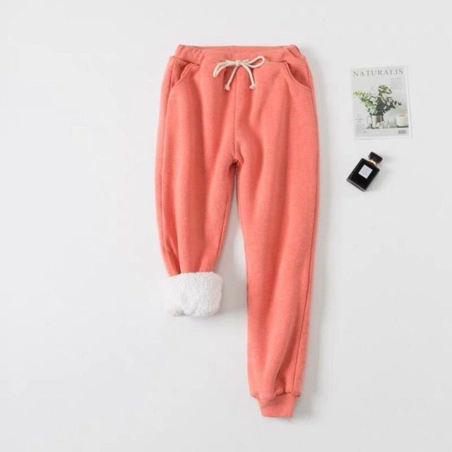 Winter Cashmere Harem Warm Pants Women 2020 Causal trousers Women Warm Thick Lambskin Cashmere Pants Women Loose Pant