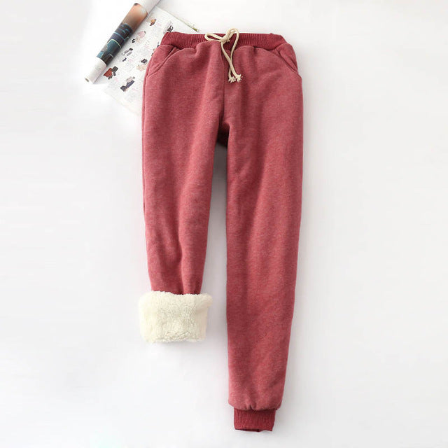 Winter Cashmere Harem Warm Pants Women 2020 Causal trousers Women Warm Thick Lambskin Cashmere Pants Women Loose Pant