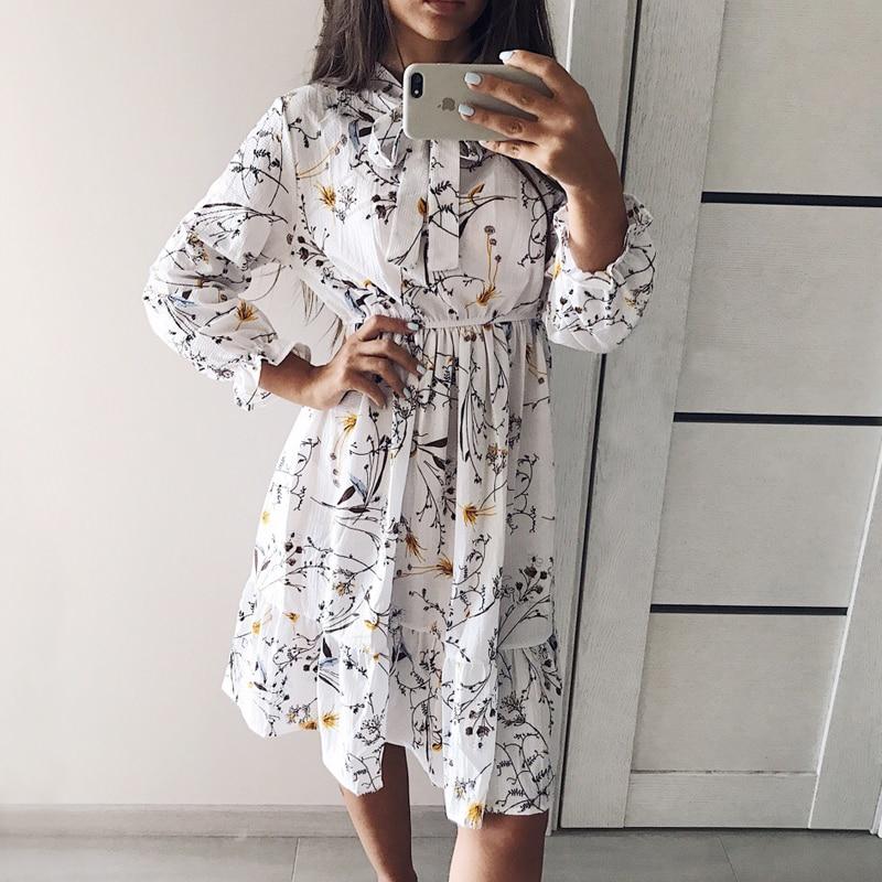 Long Sleeve Chiffon A-line  Butterfly Sleeve Dress