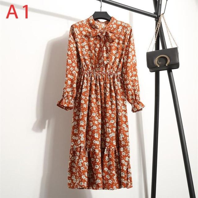 Long Sleeve Chiffon A-line  Butterfly Sleeve Dress