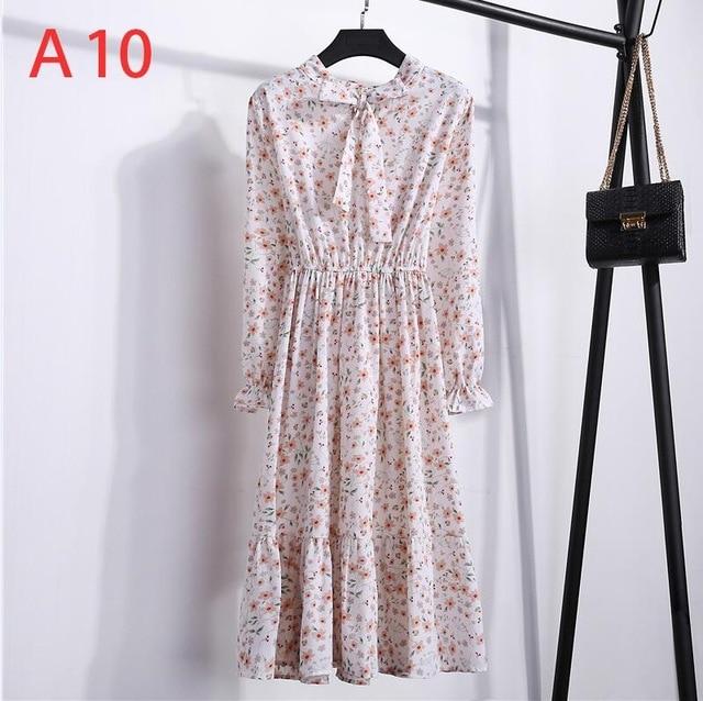 Long Sleeve Chiffon A-line  Butterfly Sleeve Dress