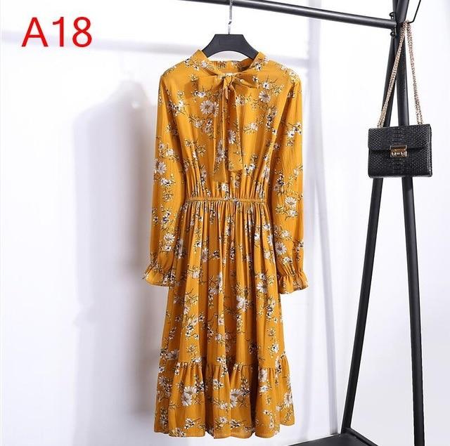 Long Sleeve Chiffon A-line  Butterfly Sleeve Dress