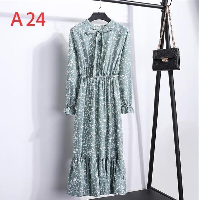 Long Sleeve Chiffon A-line  Butterfly Sleeve Dress