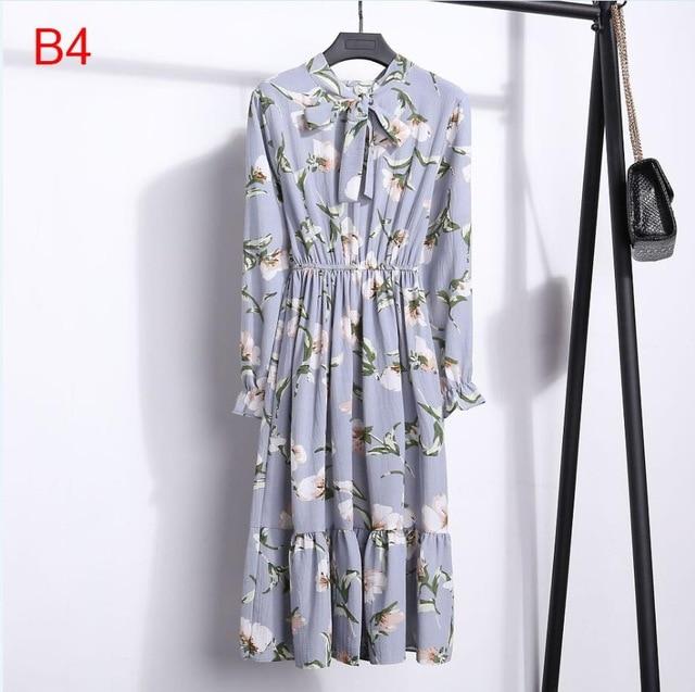 Long Sleeve Chiffon A-line  Butterfly Sleeve Dress