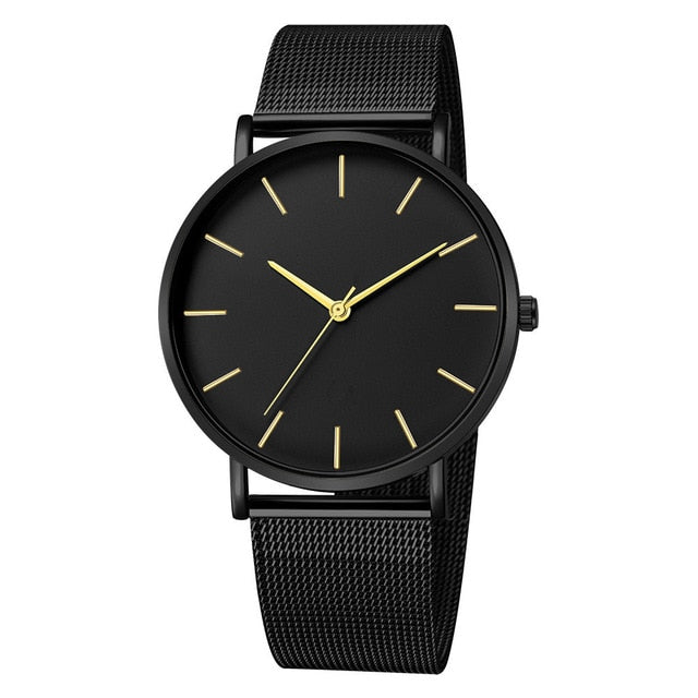 Mesh Stainless Steel Casual Bracelet Quartz Wrist Watch