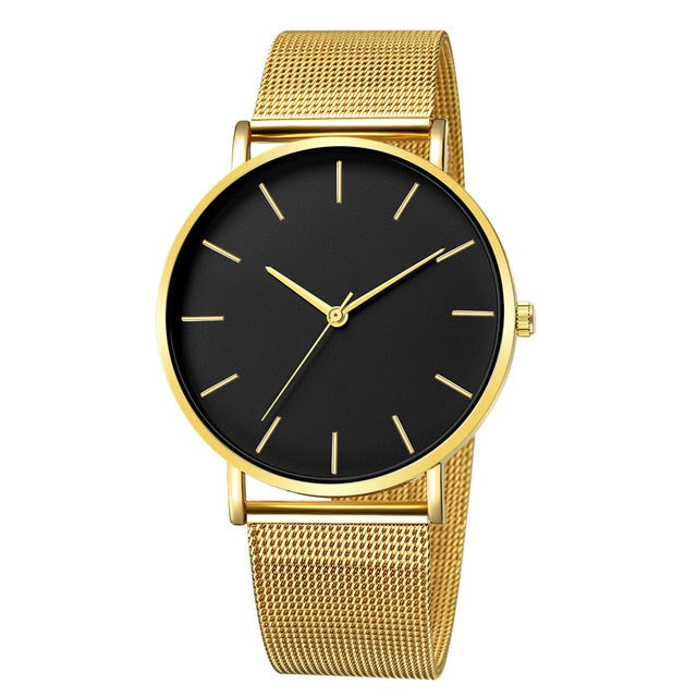 Mesh Stainless Steel Casual Bracelet Quartz Wrist Watch