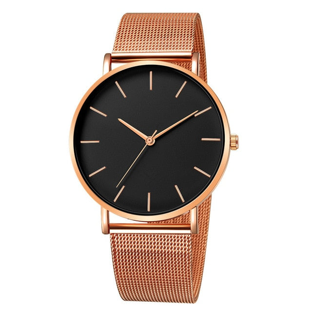 Mesh Stainless Steel Casual Bracelet Quartz Wrist Watch