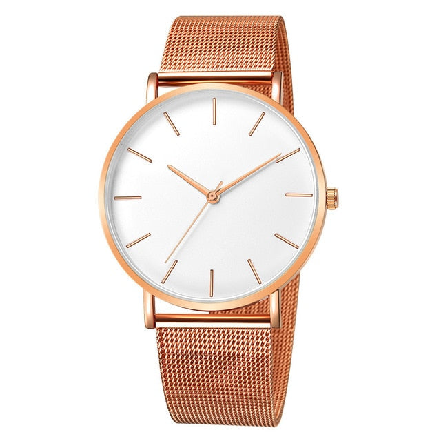 Mesh Stainless Steel Casual Bracelet Quartz Wrist Watch