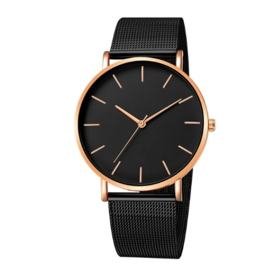 Mesh Stainless Steel Casual Bracelet Quartz Wrist Watch