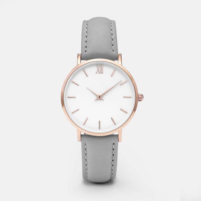 Casual Leather Band Quartz Wrist Watch
