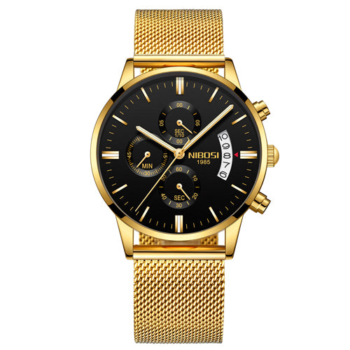 Men's Stainless Steel Anti-magnetic Shock Resistant Watch