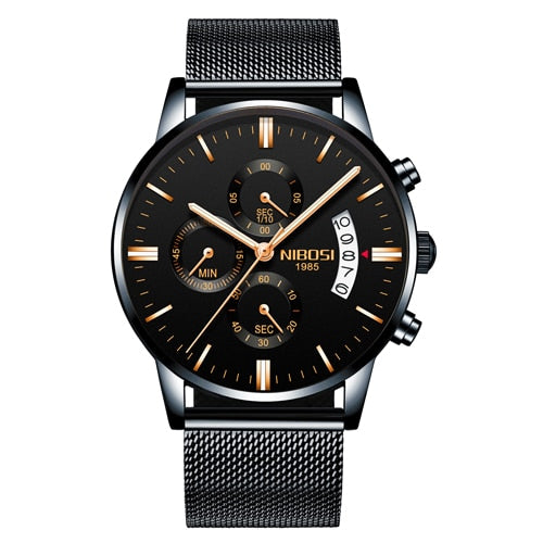 Men's Stainless Steel Anti-magnetic Shock Resistant Watch