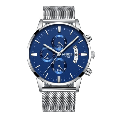 Men's Stainless Steel Anti-magnetic Shock Resistant Watch
