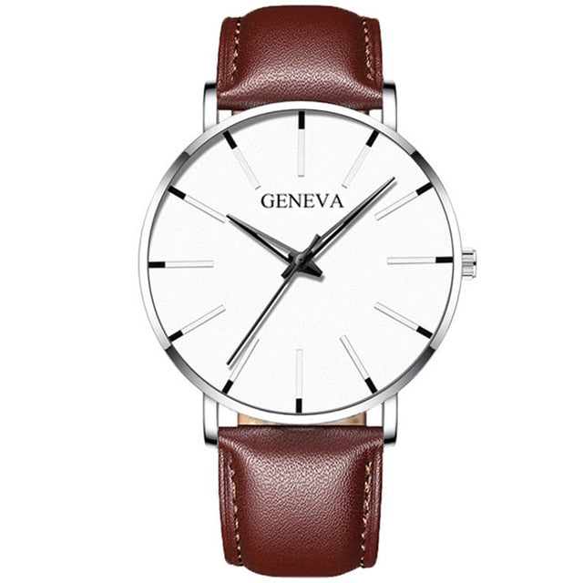 Ultra Thin Minimalist Stainless Steel Mesh Belt Men's Watch