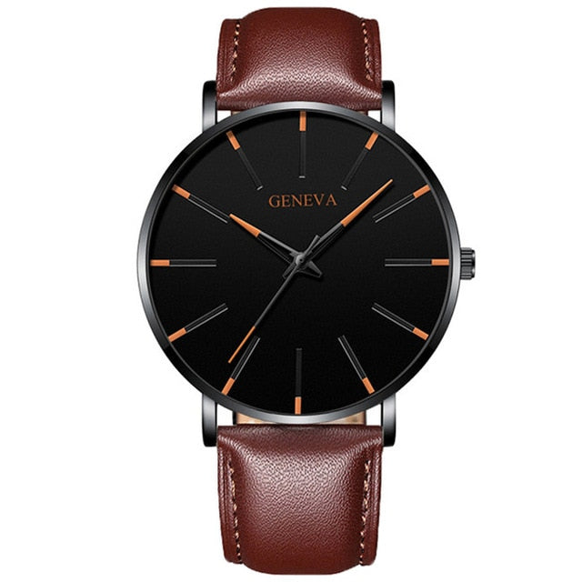 Ultra Thin Minimalist Stainless Steel Mesh Belt Men's Watch - Stylesma