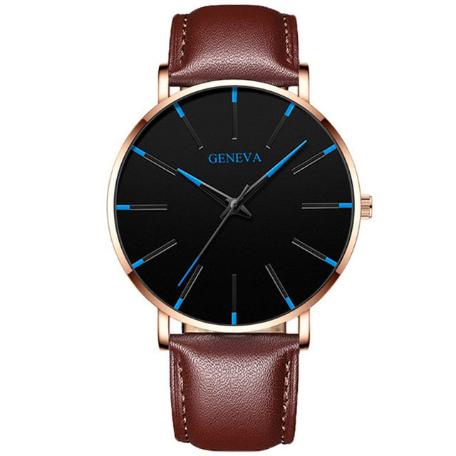 Ultra Thin Minimalist Stainless Steel Mesh Belt Men's Watch