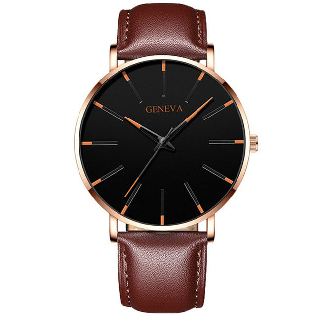 Ultra Thin Minimalist Stainless Steel Mesh Belt Men's Watch