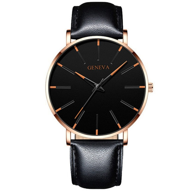 Ultra Thin Minimalist Stainless Steel Mesh Belt Men's Watch