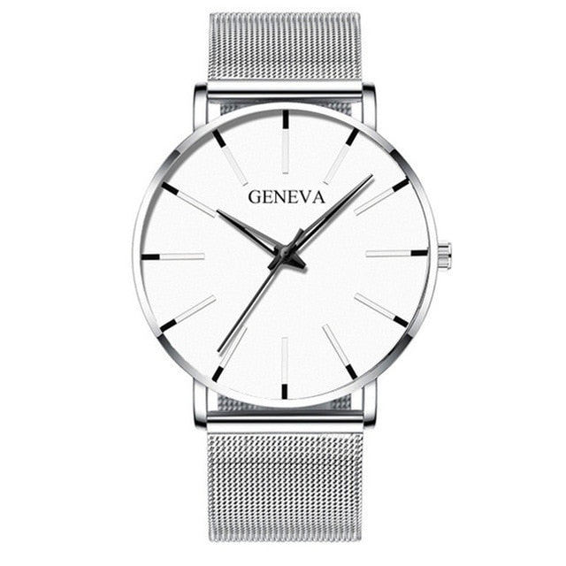 Ultra Thin Minimalist Stainless Steel Mesh Belt Men's Watch
