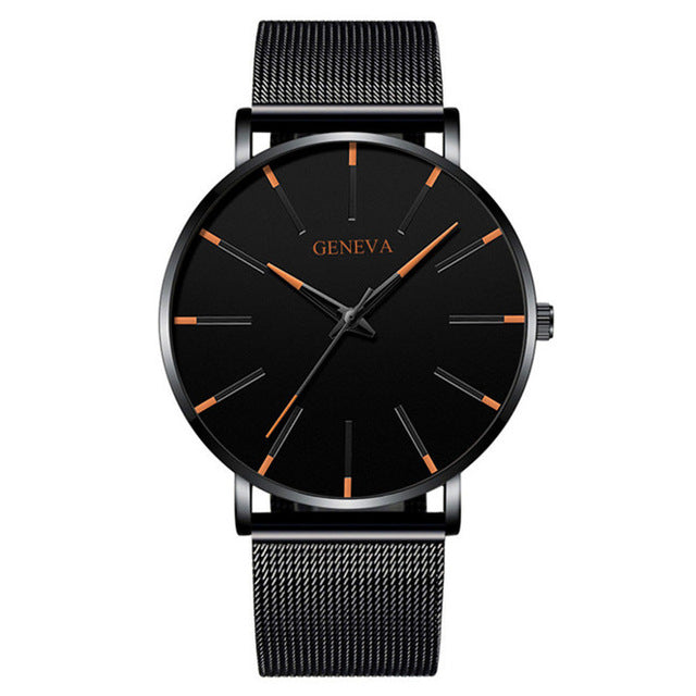 Ultra Thin Minimalist Stainless Steel Mesh Belt Men's Watch